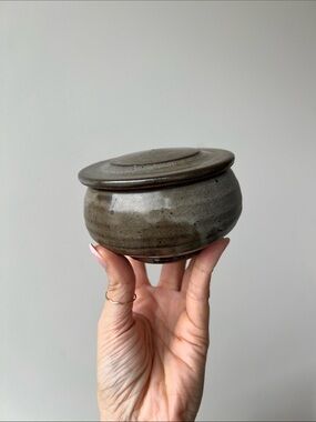 Handmade Studio Pottery Lidded Dish Vintage